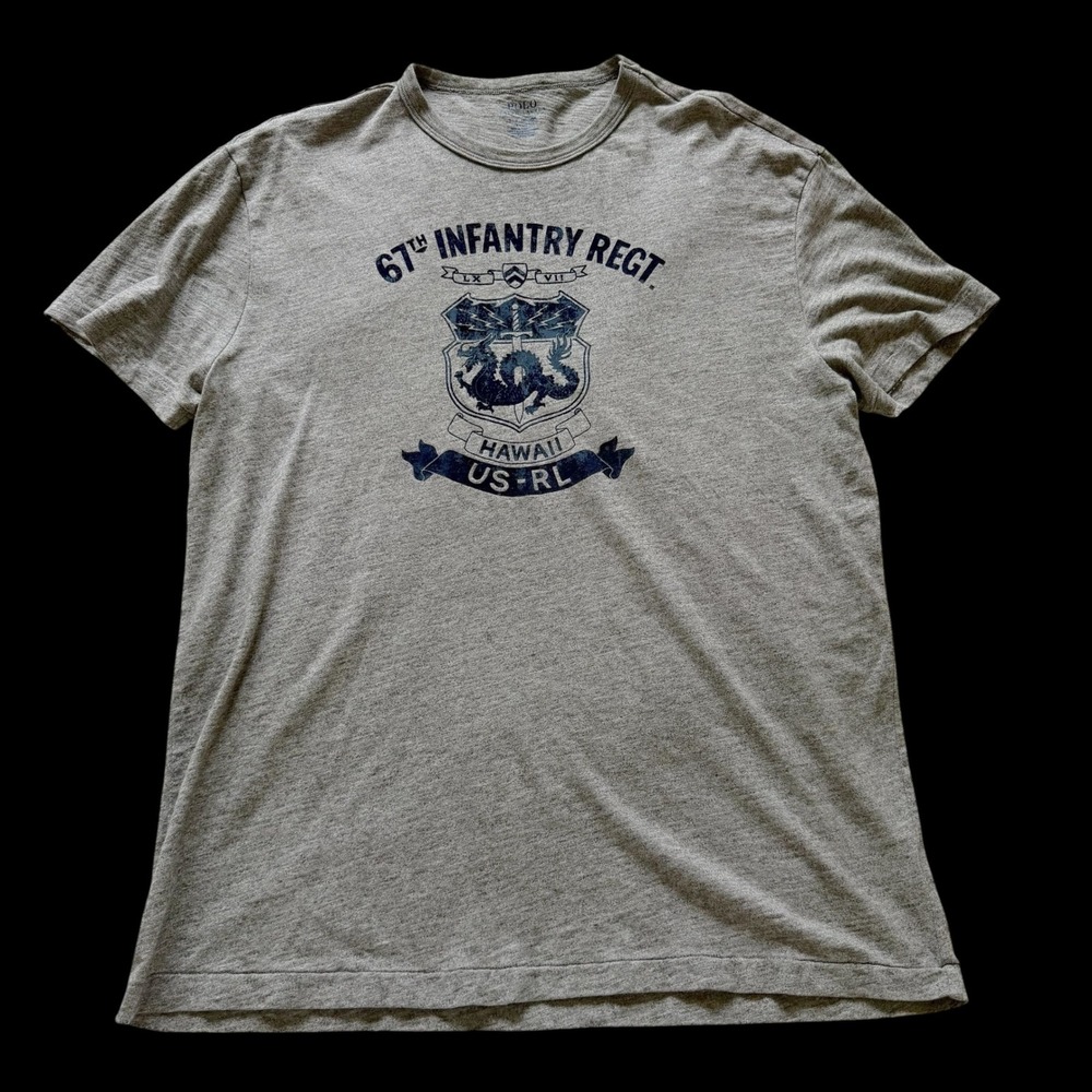 Polo Ralph Lauren Grey 67th Infantry Regt Hawaii T-Shirt Large L